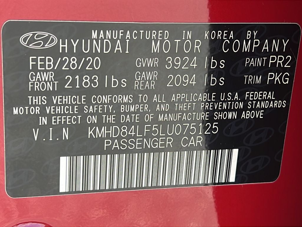2020 Hyundai Elantra Value Edition