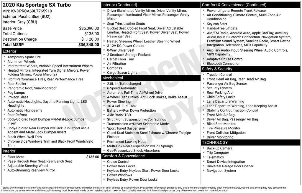 2020 Kia Sportage SX