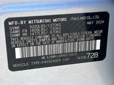 2024 Mitsubishi Mirage Black Edition
