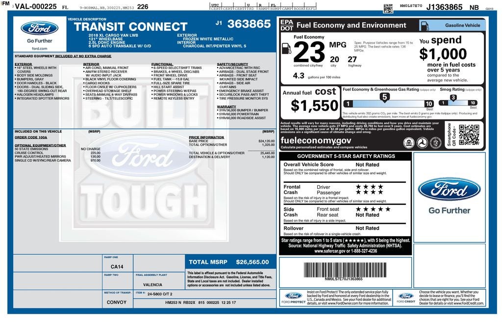 2018 Ford Transit Connect XL