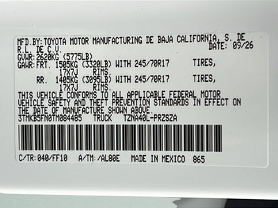 2026 Toyota Tacoma SR5