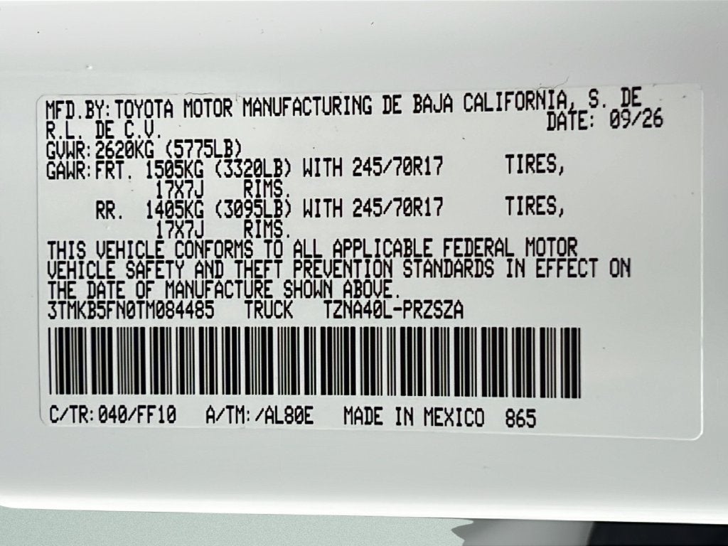 2026 Toyota Tacoma SR5