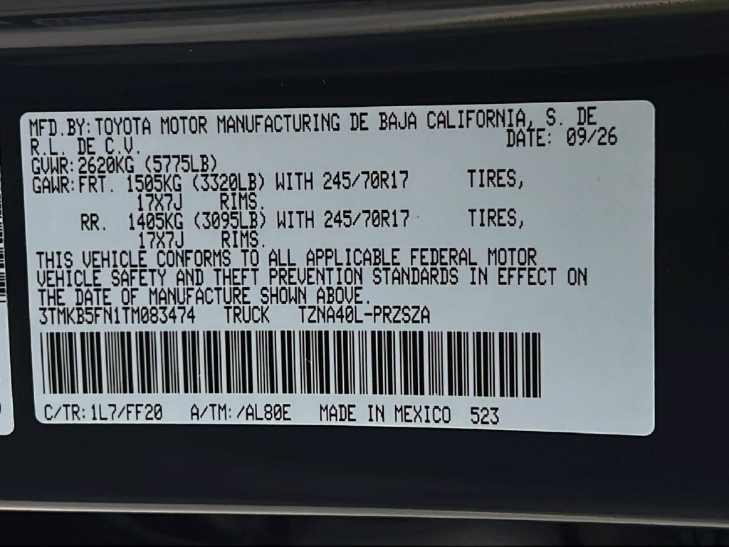 2026 Toyota Tacoma SR5