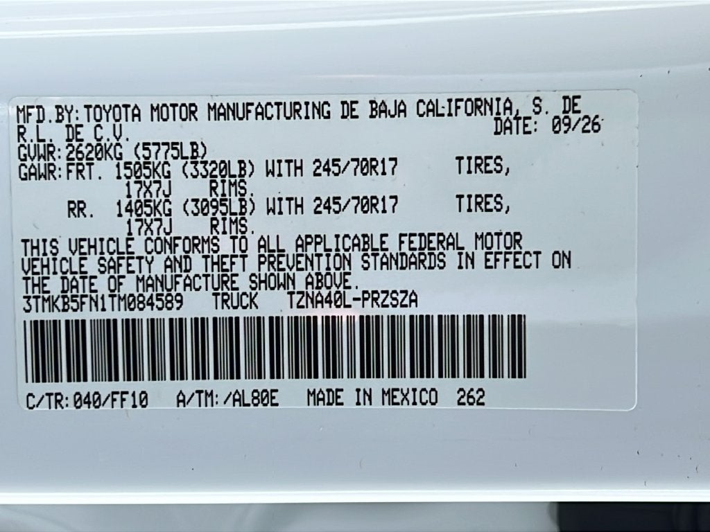 2026 Toyota Tacoma SR5