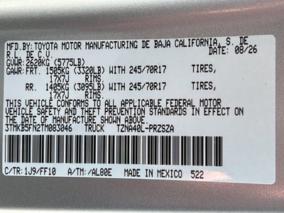 2026 Toyota Tacoma SR5