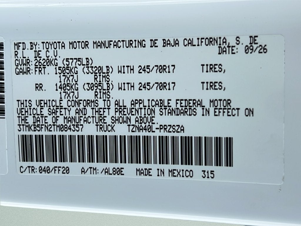 2026 Toyota Tacoma SR5