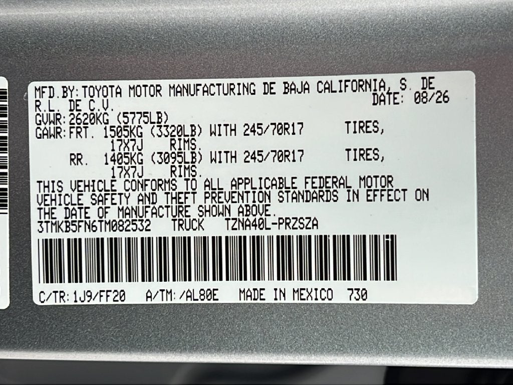 2026 Toyota Tacoma SR5