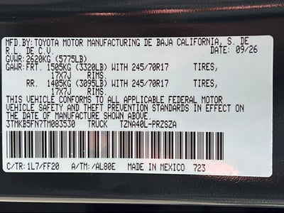 2026 Toyota Tacoma SR5