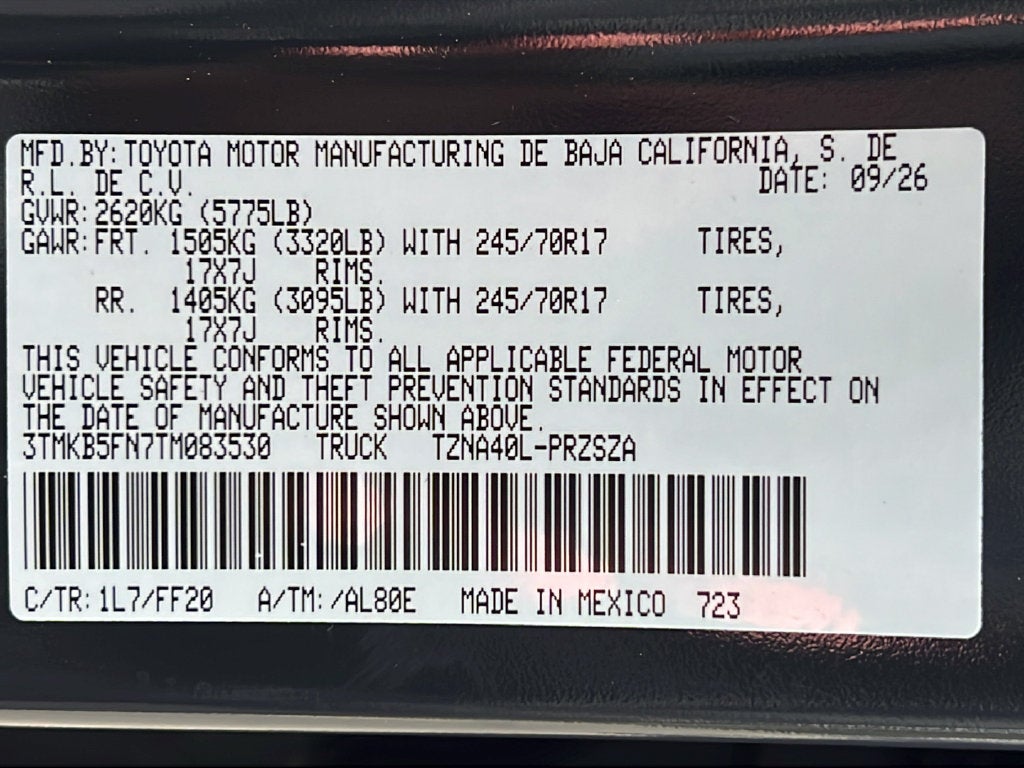 2026 Toyota Tacoma SR5