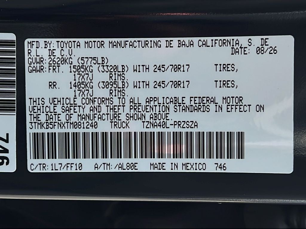 2026 Toyota Tacoma SR5