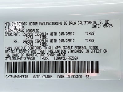 2026 Toyota Tacoma SR5