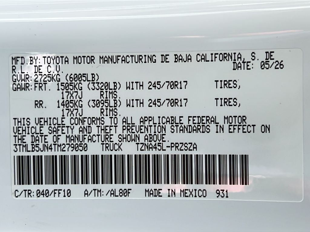 2026 Toyota Tacoma SR5