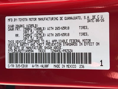 2026 Toyota Tacoma Limited