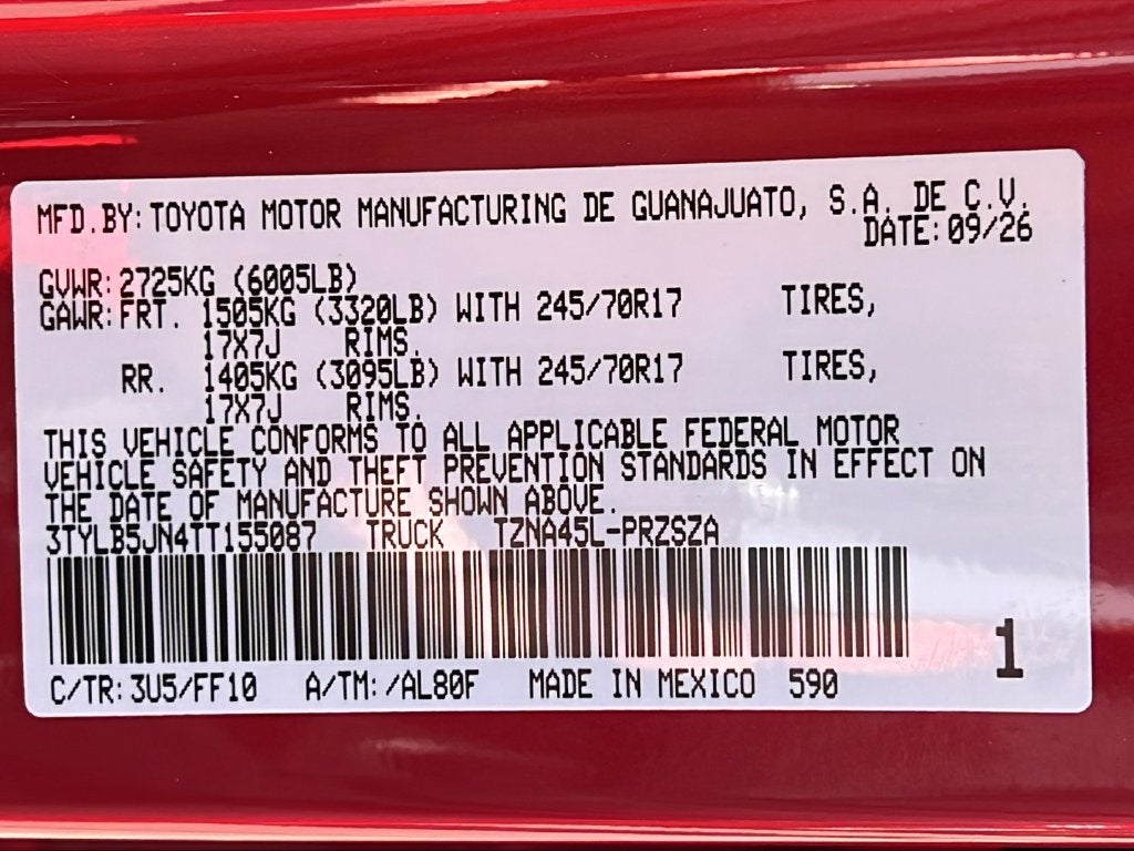 2026 Toyota Tacoma SR5