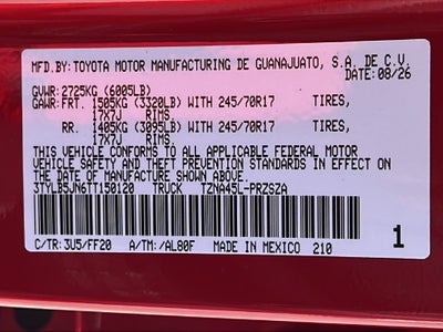 2026 Toyota Tacoma SR5
