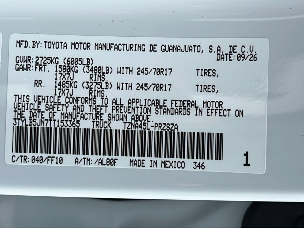 2026 Toyota Tacoma SR5