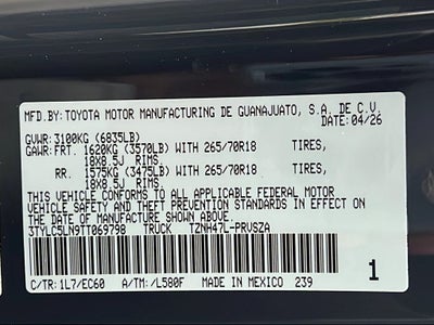 2026 Toyota Tacoma i-FORCE MAX Tacoma Trailhunter