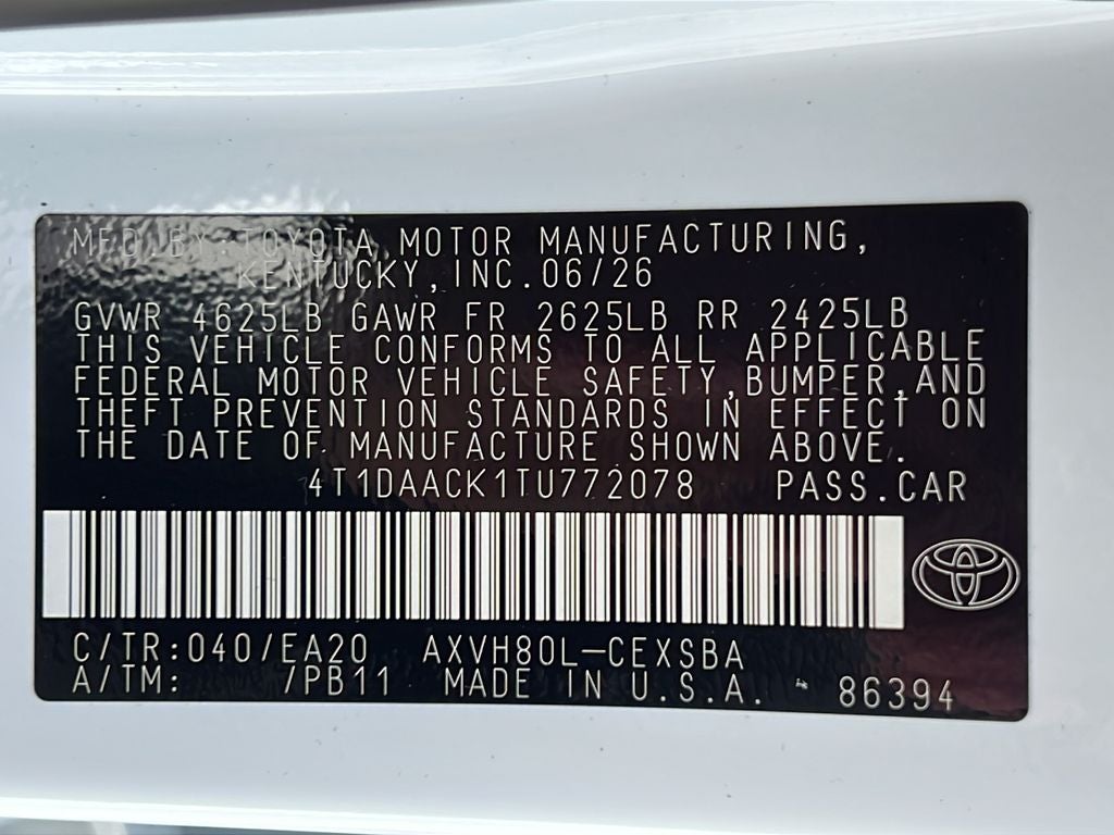 2026 Toyota Camry SE