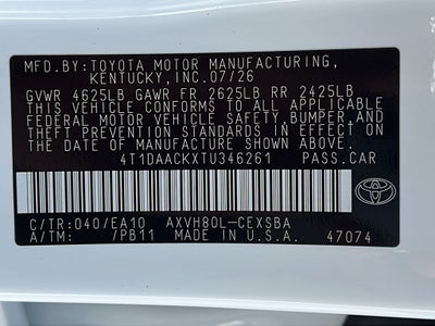 2026 Toyota Camry SE