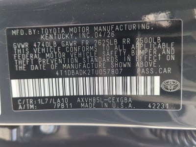 2026 Toyota Camry XLE AWD
