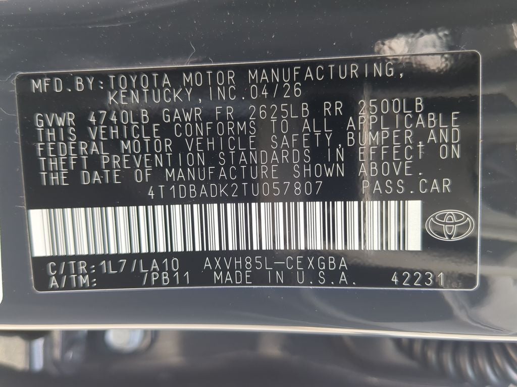 2026 Toyota Camry XLE AWD