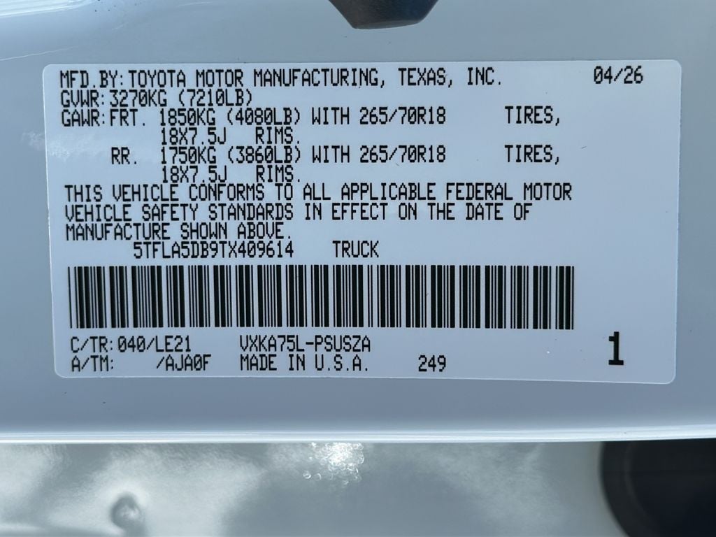 2026 Toyota Tundra SR5