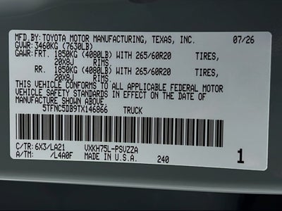 2026 Toyota Tundra i-FORCE MAX Tundra Platinum