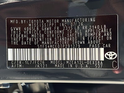 2026 Toyota Corolla SE