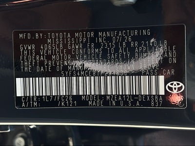 2026 Toyota Corolla SE