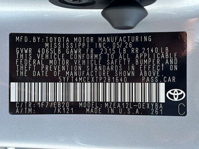 2026 Toyota Corolla XSE