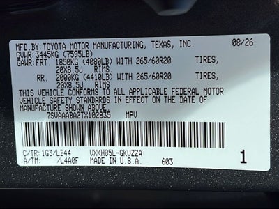 2026 Toyota Sequoia 1794 Edition