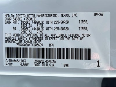 2026 Toyota Sequoia Limited